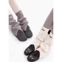 奶白色袜套女秋冬款加厚羊毛奶白色腿套卡其中筒袜保暖灰色袜套