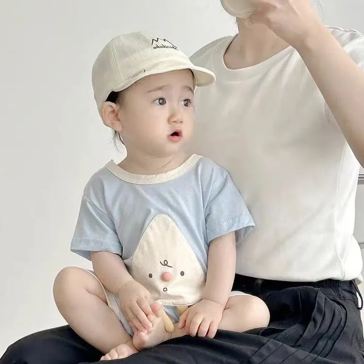 衣服小月薄款套装纯棉夏季短袖连体衣龄男宝宝幼儿外出服夏装婴儿