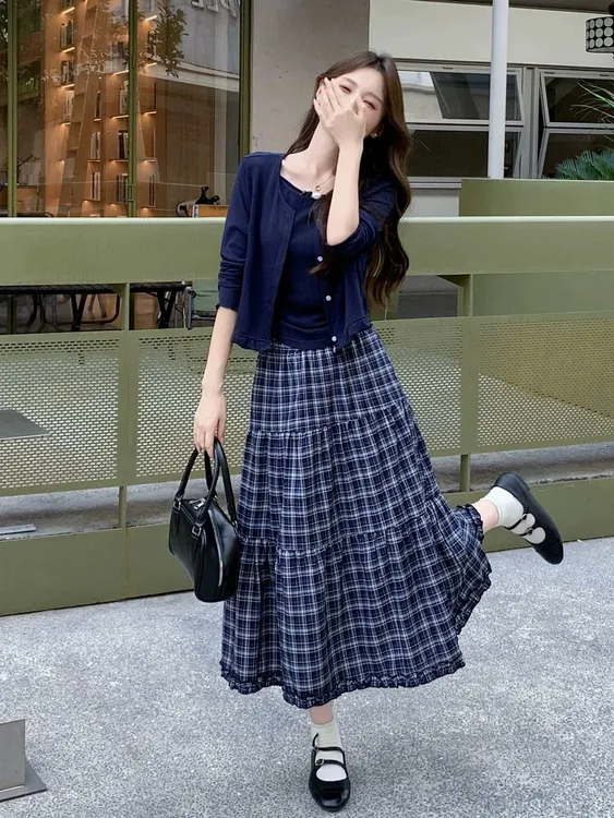 【小熊】600-738编号秋季新款时尚连衣裙裤子实体气质百搭套装