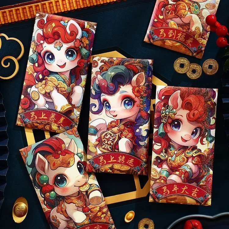 红包马年新款新年生肖儿童春节过年卡通可爱创意压岁钱包