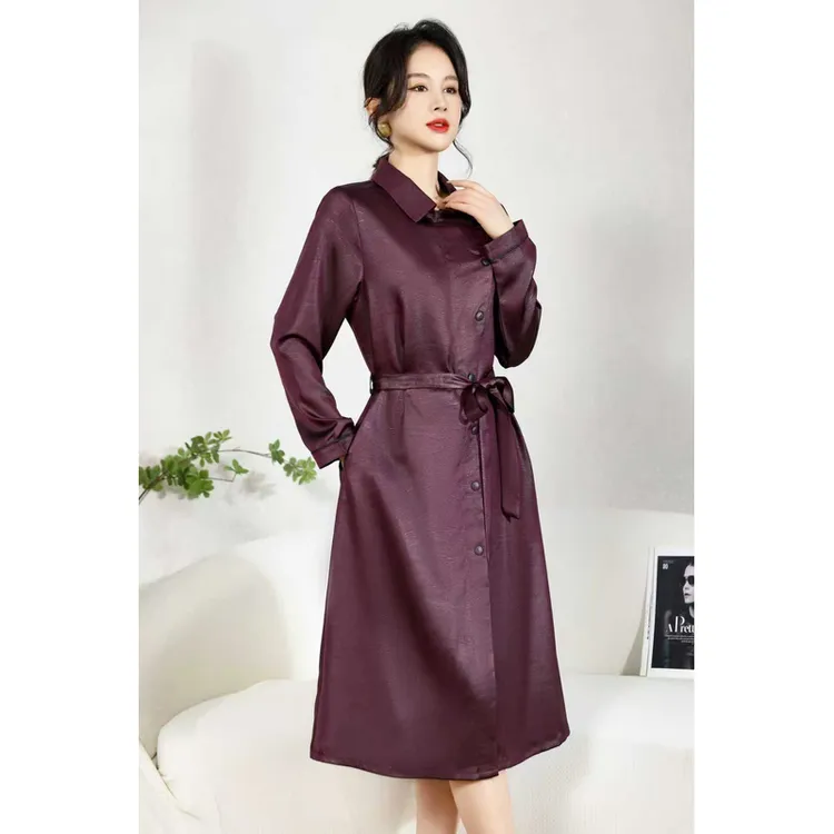 708【紫气东来】时尚百搭气质洋气夏季连衣裙复古 宽松收腰遮