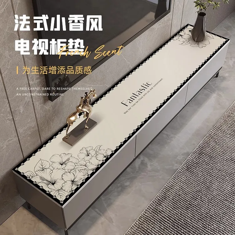 桌布防油防水又防烫电视柜桌面垫台面垫子餐边柜新款2025高档大气
