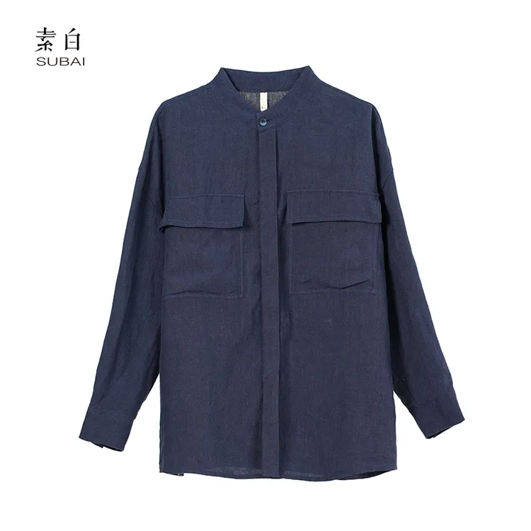 素白亚麻工装上衣SB2506KY01741