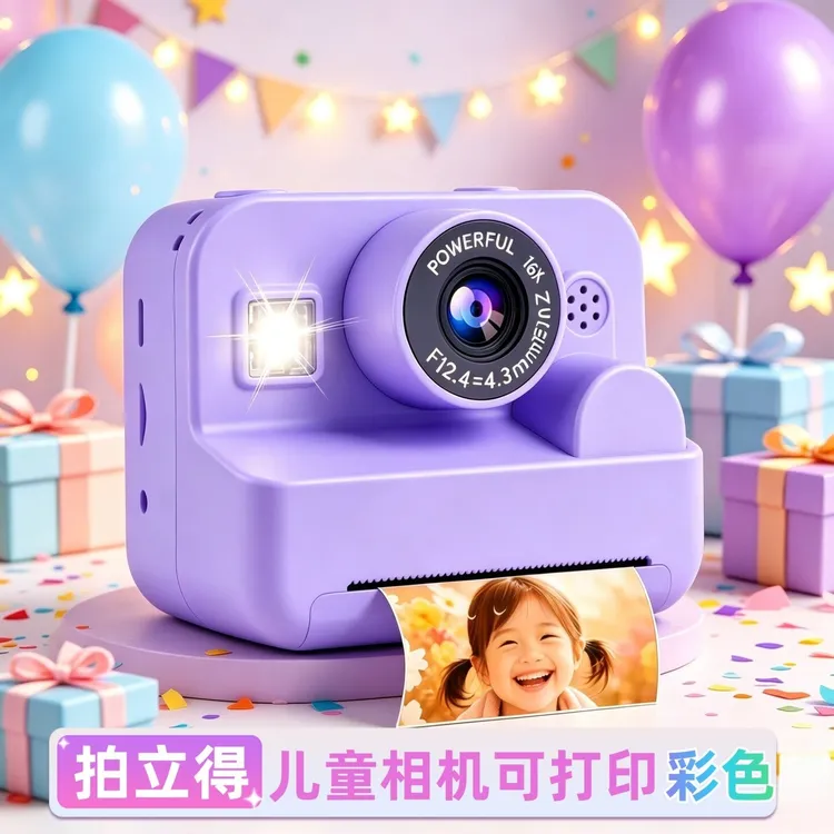 儿童相机拍立得可直接打印出彩色照片自动高清高像素玩具生日宝宝
