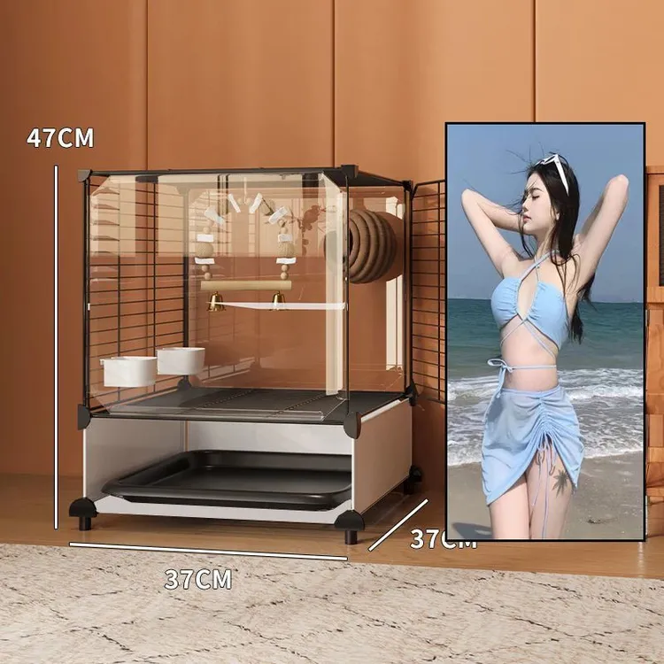 鸟笼子豪华别墅防溅新型小画眉养殖观赏达洋大号训练高透明鹦鹉笼