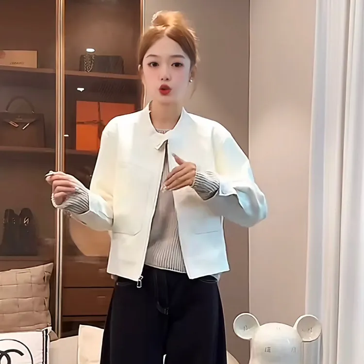 时尚工装外套女短款2025秋季新款韩系小个子百搭休闲夹克上衣潮