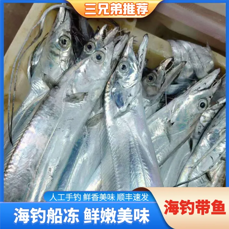 【三兄弟海鲜】大号野生钓带鱼深海新鲜冷冻整条顺丰发货4-5.5两/条