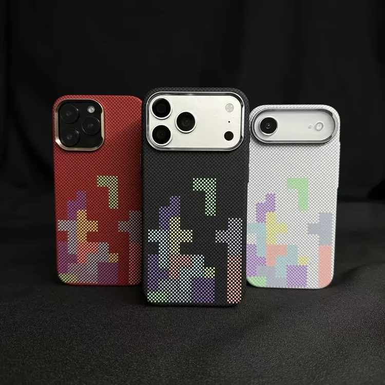 凯夫拉纹【俄罗斯方块】适用iPhone18promax轻薄手机壳苹果Air肤感