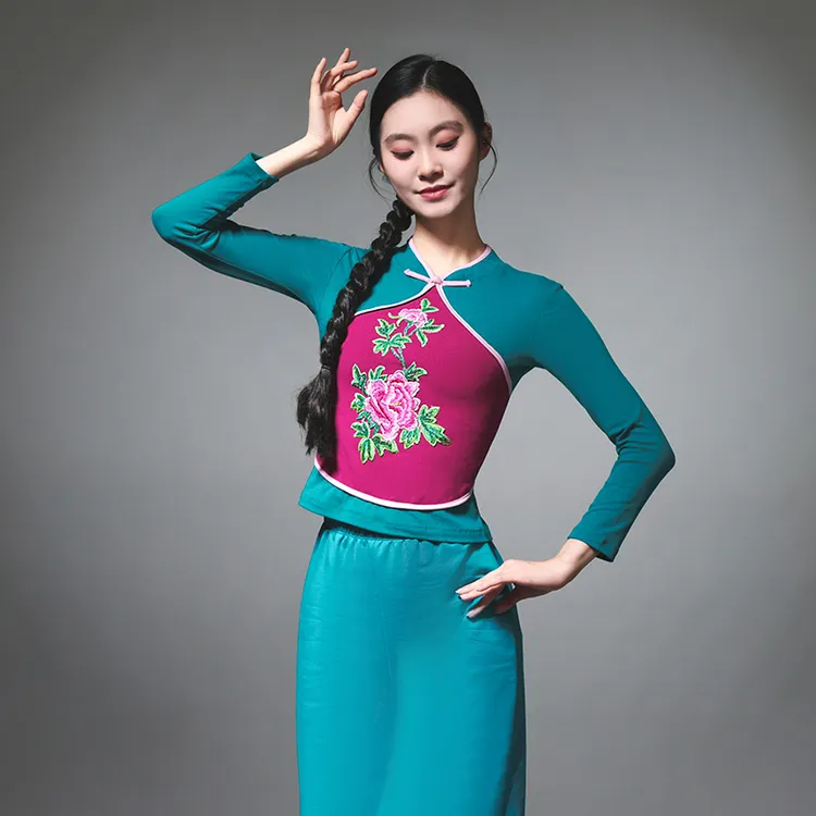 民族舞陕北舞妹妹爱上庄稼汉舞蹈服广场舞绣花灯笼裤子表演套装