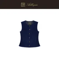 【ASHLEYASS】复古优雅感洋气金色纽扣藏蓝色马甲上衣LSJ251150S