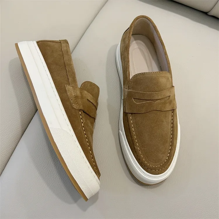 男士休闲鞋真皮透气乐福鞋简约舒适时尚休闲板鞋一脚蹬懒人鞋潮鞋