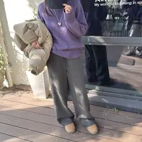 【丽姐女装】厚实垂坠直筒卫裤｜松弛随性冬季百搭抗皱休闲裤K0389