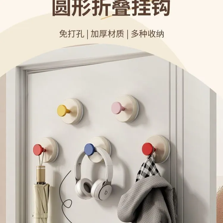 新款旋钮式不伤墙面吸盘玄关挂钩强力承重免打孔多巴胺吸盘挂钩