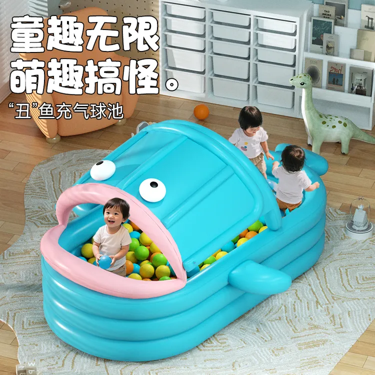 丑鱼充气游泳池儿童家用泳池小成人玩水池户外大型小孩戏水池院子
