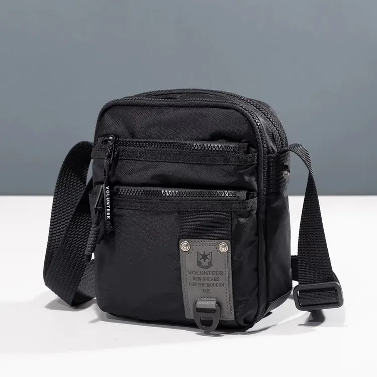 时尚手机包休闲小包竖款斜挎包拉链单肩包方型背包华朗迪尔男包