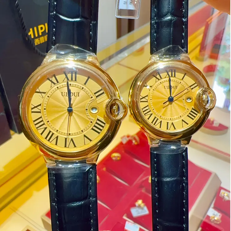 情侣男士女士金表情侣轻奢石英机芯防水时尚百搭腕表100%黄金手表