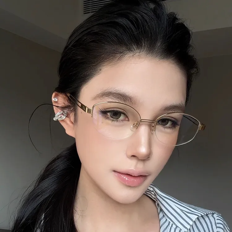 弗瑞姆眼镜钛架老钱风光学镜框ins半框格雷系素颜镜框轻奢风BC225