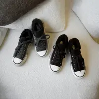 【杉桐】秋冬百搭纯色休闲厚底加绒系带帆布鞋