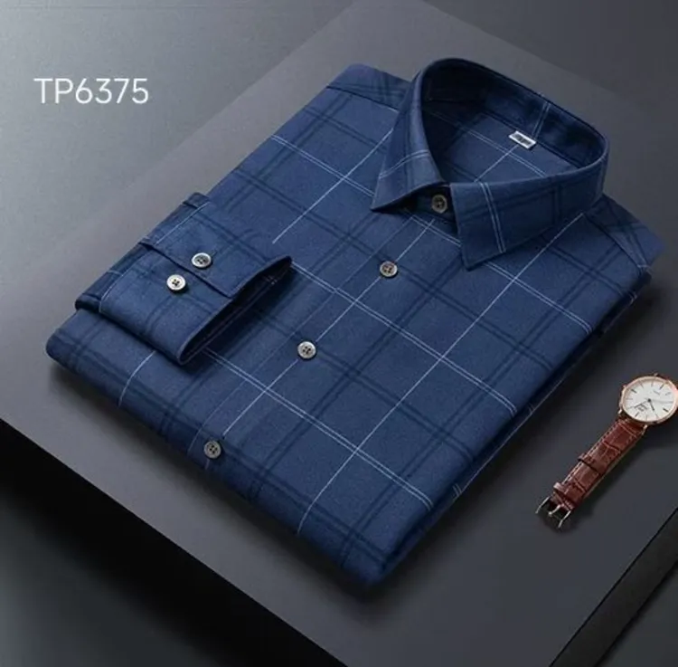 秋冬亲肤保暖一体绒高端男士商务休闲衬衫