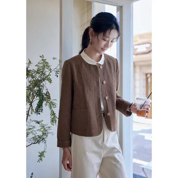 红念外套女短款小个子高级感2025年秋季新款女装气质春秋休闲上衣