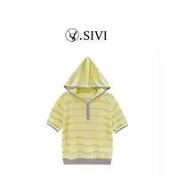 熙薇【日光岛屿】2025春夏新款时尚百搭休闲设计师帽衫毛衣H2467