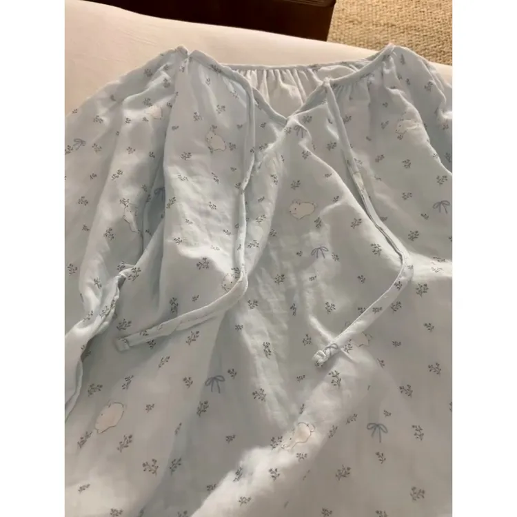日系小清新碎花睡衣女款秋季2025新款大码宽松显瘦家居服套装ins