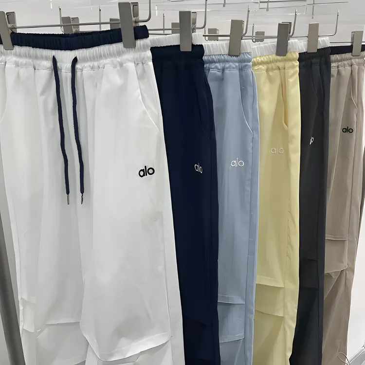 alo糖果色女孩 夏季轻薄速干阔腿裤韩系慵懒抽绳休闲裤