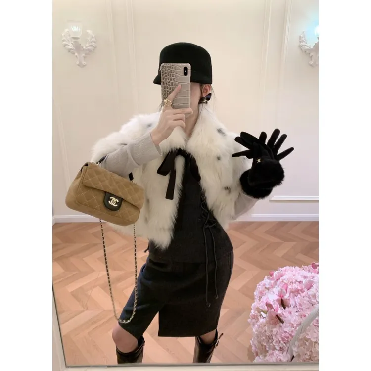 韩系收腰休闲外套女秋2025新款抹胸短款上衣叠穿打底半身裙套装