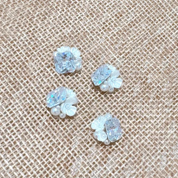 手工堆钻无底托美甲饰品成品堆钻珠花系列