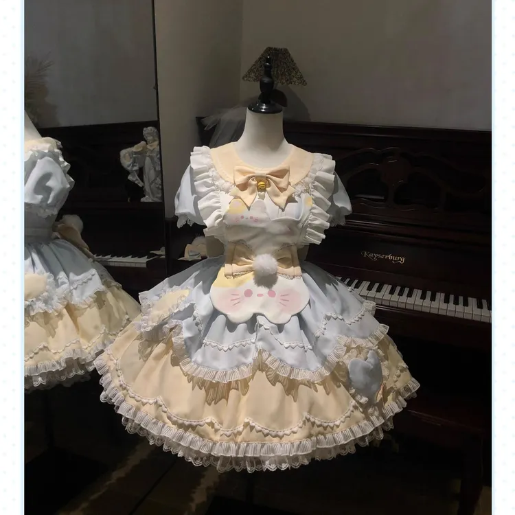 【全款现货】甜茶少女Lolita洛丽塔甜美可爱公主裙长袖lolita裙lo裙