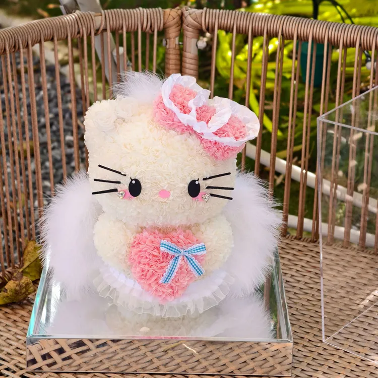 《L B D R》情人节维密天使hellokitty永生花翅膀花束礼盒摆件