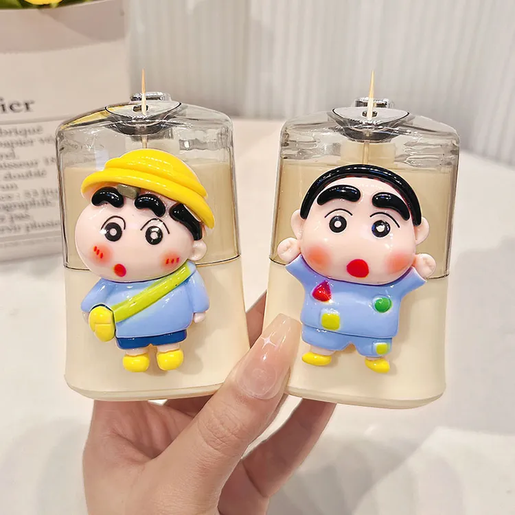 蜡笔小新牙签筒家用2025新款可爱卡通高颜值按压式自动弹出牙签盒