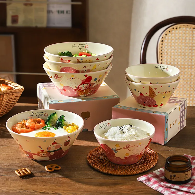 舍里可爱陶瓷饭碗家用大容量拉面碗汤碗复古面碗螺蛳粉碗沙拉大碗