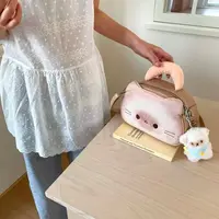 【粉丝专享】高颜值小猫面包斜挎包女款尼龙拼接甜美拉链便携
