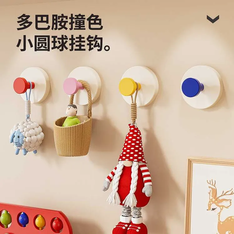 玄关多巴胺吸盘挂钩免打孔强力承重粘胶门后挂衣架入户门钥匙收纳