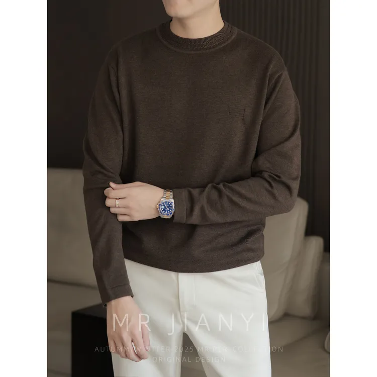 MR JIANYI 秋冬【暖憩时光】中领打底针织衫绵混纺毛衣男