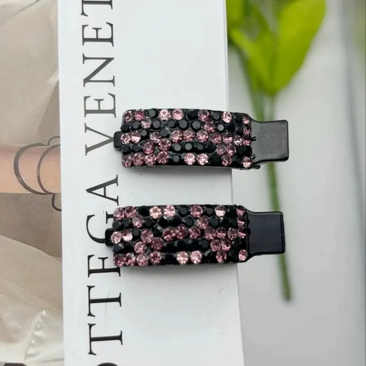 韩系彩色水钻刘海侧边夹高级感气质时尚轻奢发夹头饰