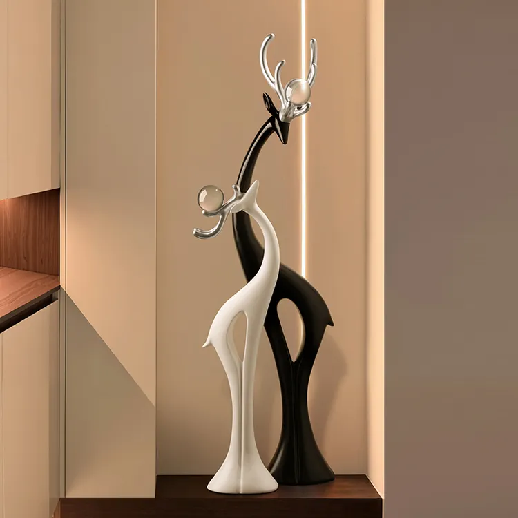 贝汉美大型落地摆件轻奢高级感客厅沙发旁玄关装饰品乔迁新居礼物