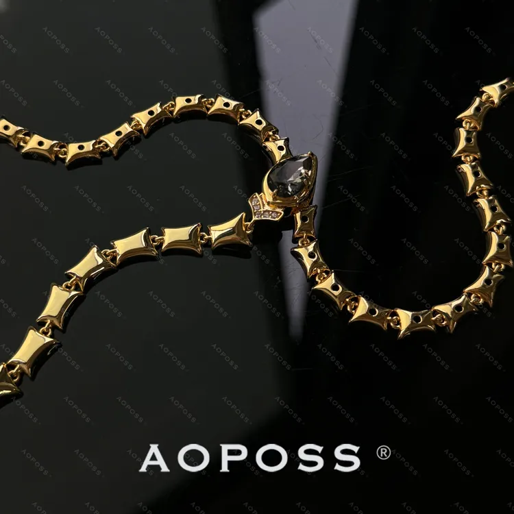 AOPOSS白姿 镀K金 [多节蛇骨]项链女款一款多戴原创小众