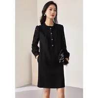 F796 连衣裙2025新款女妈妈高端修身时尚收腰显瘦气质中长款