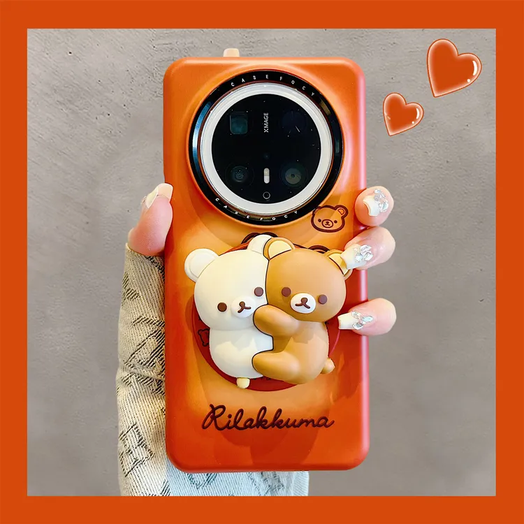 适用华为mate70pro+手机壳可爱网红卡通烤焦面包抱抱轻松熊mate60