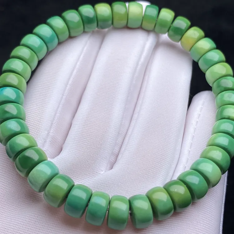 精品瓷高青黄色直切隔片隔珠手串单圈手链隔配珠百搭diy配饰配件