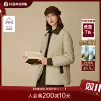 【双11提前购】茵曼25冬季复古巴恩风撞色菱格棉服宽松百搭短款外套