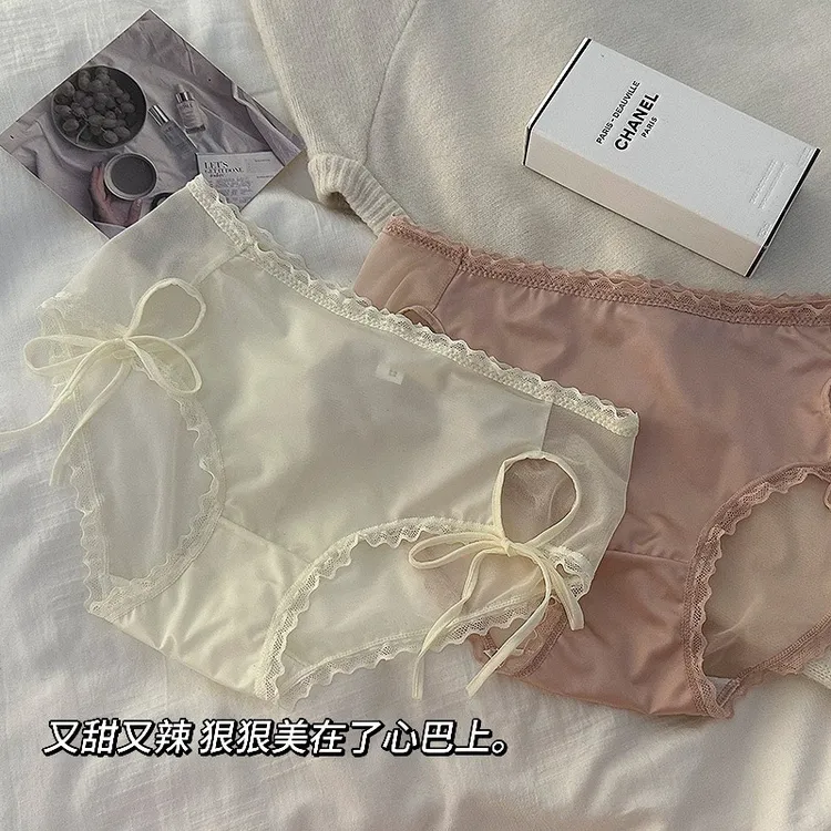 性感镂空独立包装简约甜美内裤女生透气档内裤薄款女夏蝴蝶结蕾丝