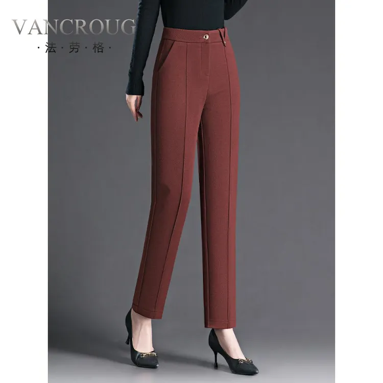 法劳格哈伦裤女小香风新款春秋款小西裤高腰显瘦妈妈裤子中老年女