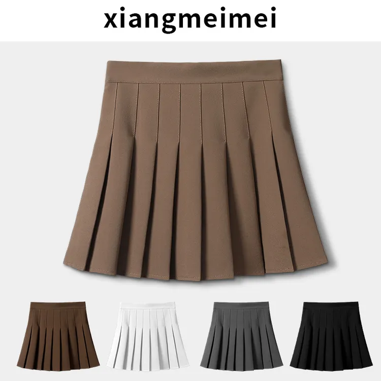 四季款黑色百褶裙女高腰显瘦a字短裙防走光百搭西装料jk半身裙裤