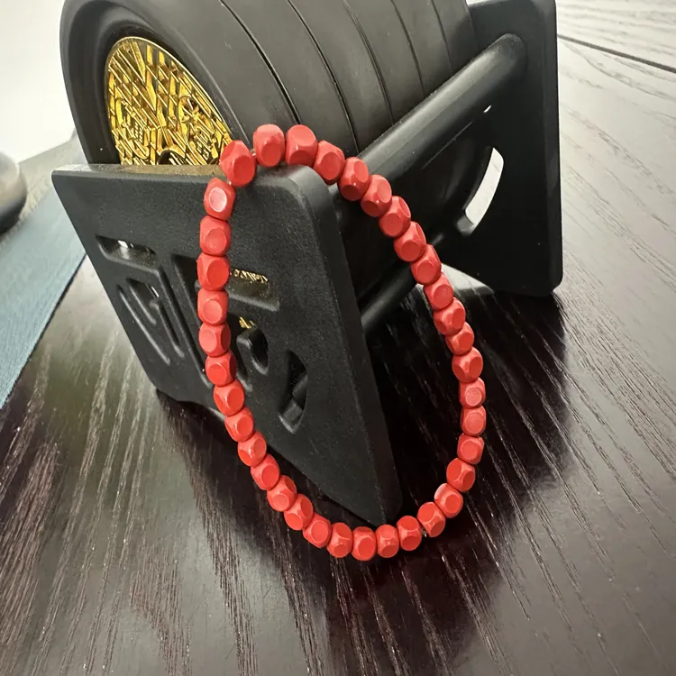 含辰砂工艺品灵丹真朱砂手串红砂素圈小方糖手串六方来财转运珠