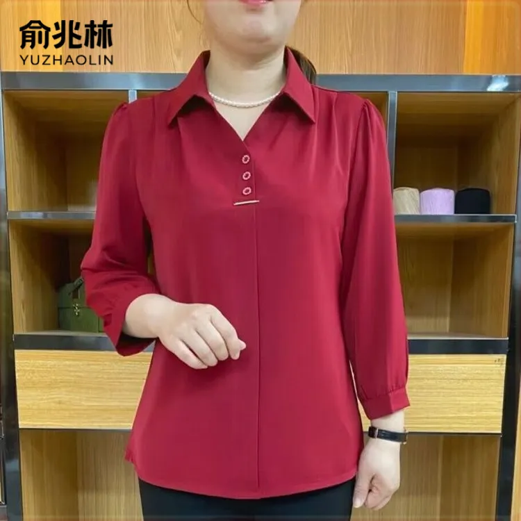 新款女装弹性面料包容身材纯色休闲风宽松版型通用俞兆林