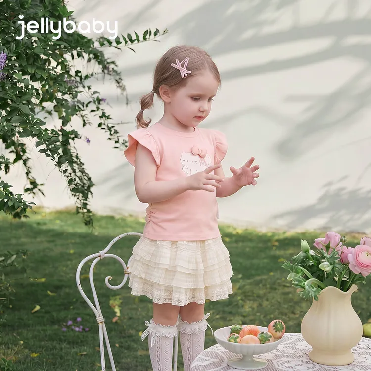 jellybaby杰里贝比套装女童洋气可爱T恤蓬蓬裙夏装 ZTG202602105