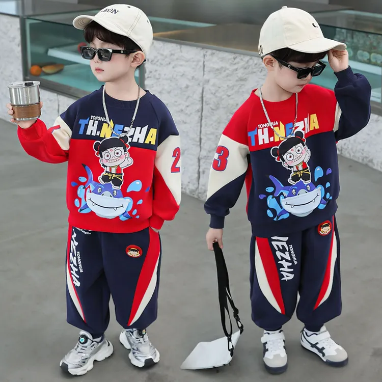 哪吒衣服男童秋装运动套装2025新款潮酷儿童卫衣男孩春秋款两件套